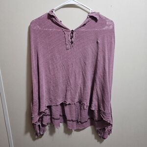 We The Free Purple Button-Up Hoodie